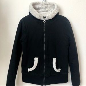 Black hooded jacket
